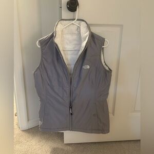 The North Face Gray Vest with White Fur Interior